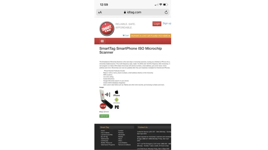 Pet microchip scanner app for iphone or android. 6 smarttag